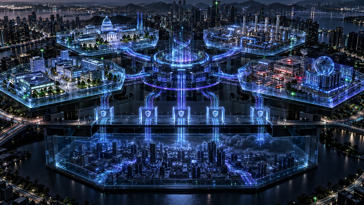 政务服务产业应用数据交换运维和灾备分区连接城市共享能力底座的三维城市模型