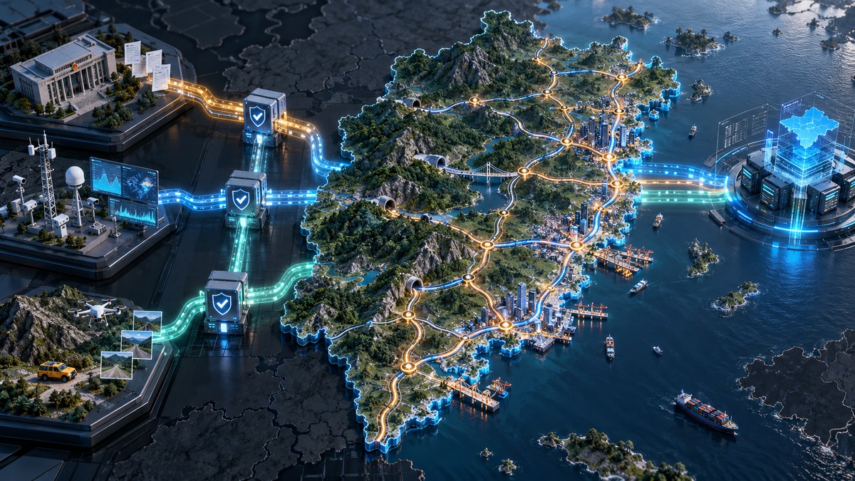 福建公路数据经来源校验后汇入地图服务的深色三维场景